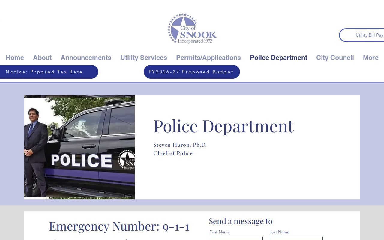 Snook court email phone and City Hall contact information
